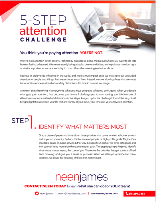 NeenJames 5step Attention Pays Challenge